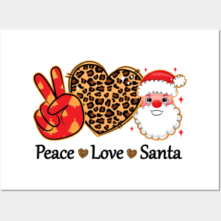 Peace Love Santa Christmas Posters and Art